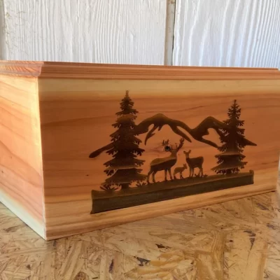 Adult Wood Cremation Urn - Nature - Wilderness