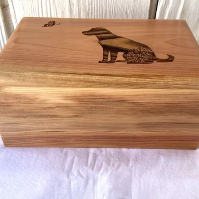 Large Dog Cremation Urn - Wood Pet Cremation Urn