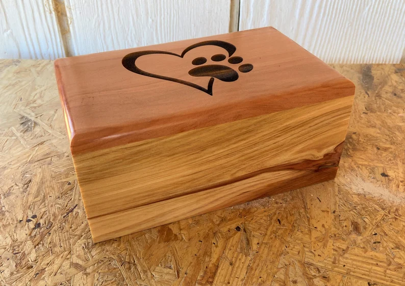 Large Wood Pet Cremation Urn - Engraved and Personalization Option