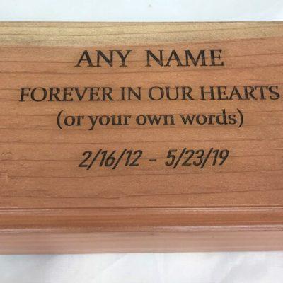 Personalized Engraved Medium Wood Pet Cremation Urn
