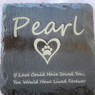 Pet Memorial, Cat Memorial, Dog Memorial Engraved Stone Slate Grave Marker