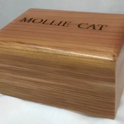 Small Wood Pet Cremation Urn - Laser Engraving