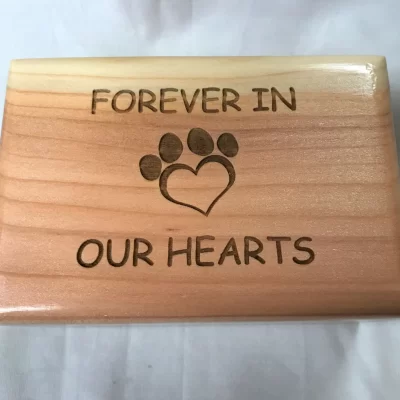 Small Wood Pet Cremation Urn, Engraved wood urn, Pet urn