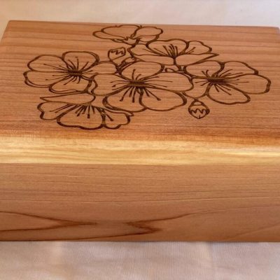 Medium Red Wood Pet Cremation Urn Personalization Engraving Optional
