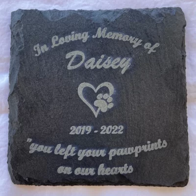 Cat Memorial, Dog Memorial, Pet Memorial, Engraved Stone Slate Grave Marker