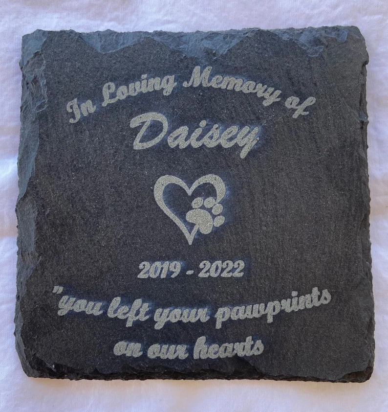 Pet Memorial, Cat Memorial, Dog Memorial Engraved Stone Slate Grave Marker