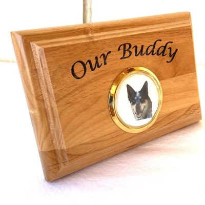 Memorial Wood Plaque with Picture - Wood Plaque with Replacable Picture