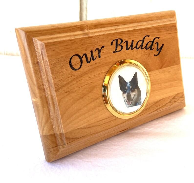 Memorial Wood Plaque with Picture - Wood Plaque with Replacable Picture